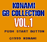 Konami GB Collection Vol. 1 title screen for GameBoy Color